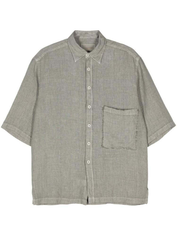 Costumein classic-collar linen shirt - Green Cover