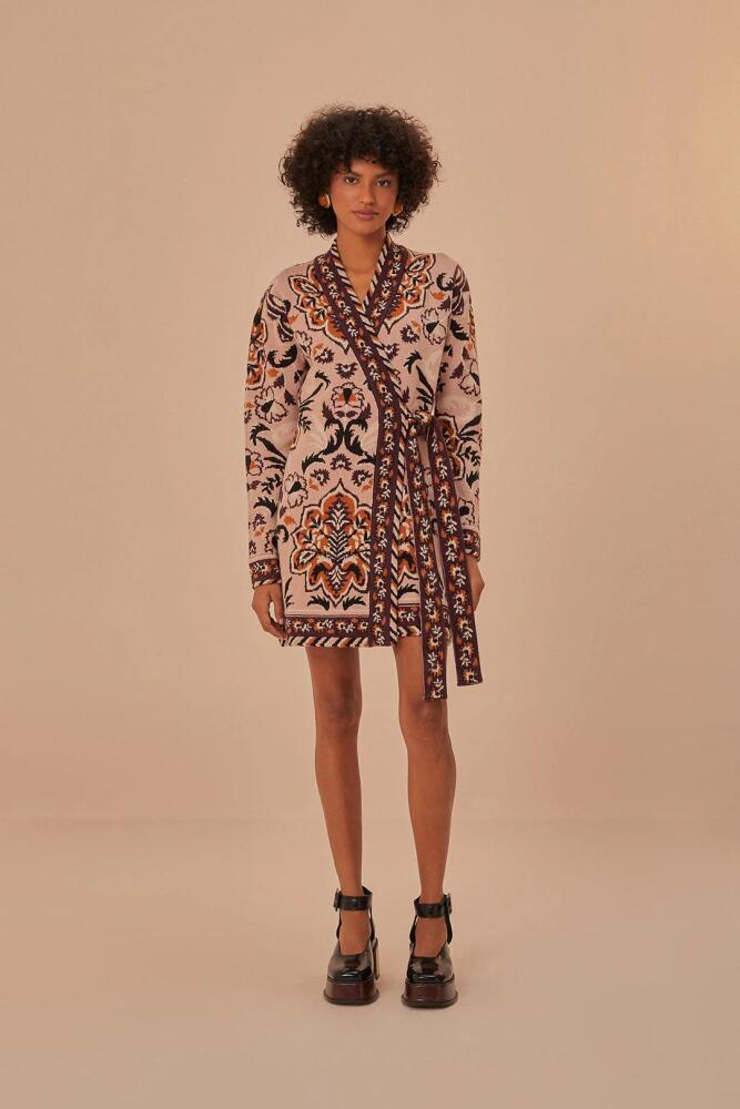 FARM Rio Glam Tapestry Knit Wrap Dress Cover