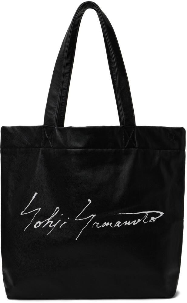 YOHJI YAMAMOTO Black discord Large Signature Tote Cover