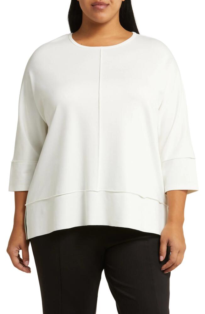 Jones New York Serenity Three Quarter Sleeve Knit Top in Nyc White Cover