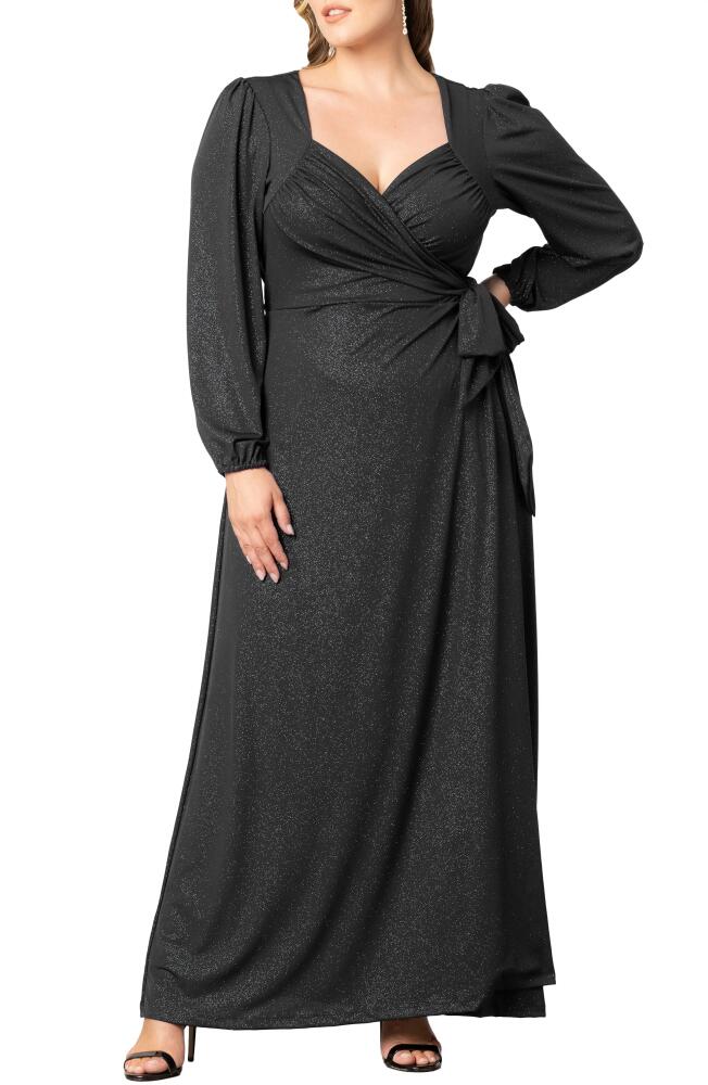 Kiyonna Modern Muse Long Sleeve Wrap Gown in Midnight Star Cover