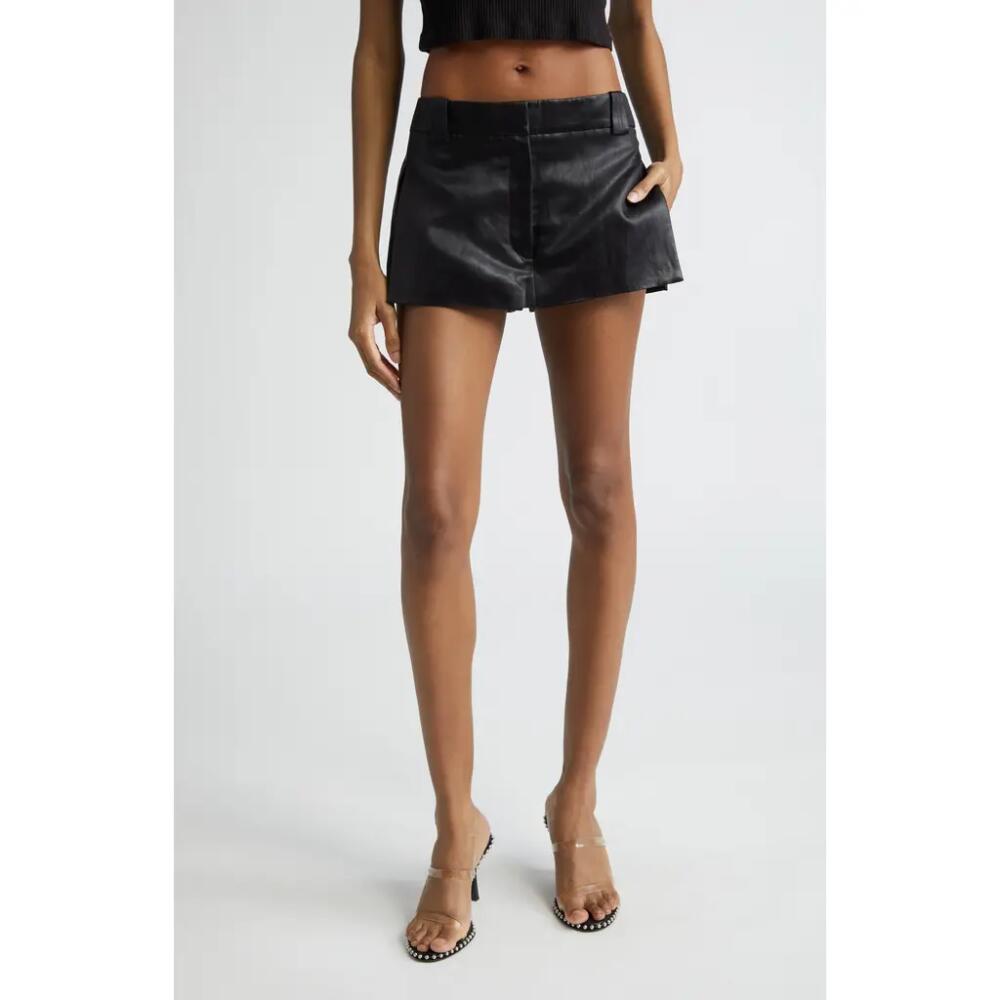 Alexander Wang Side Slit Linen Blend Skort in Black Cover