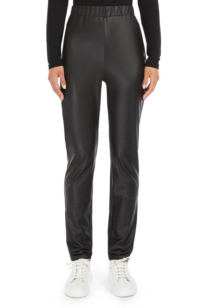 Max Mara Leisure Zefir Pull-On Straight Leg Faux Leather Pants in Black Cover