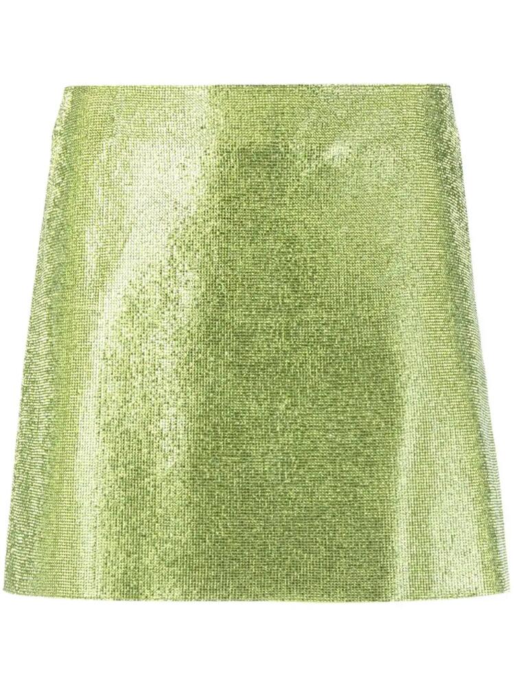 Nuè rhinestone-embellished silk mini skirt - Green Cover