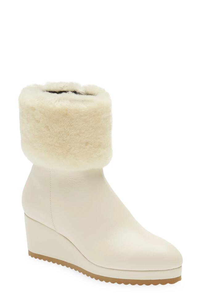 Cecelia New York Geramy Faux Fur Cuff Wedge Boot in Ivory Cover