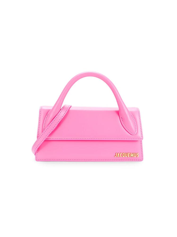 Jacquemus Women's Le Chiquito Logo Leather Top Handle Bag - Pink Cover