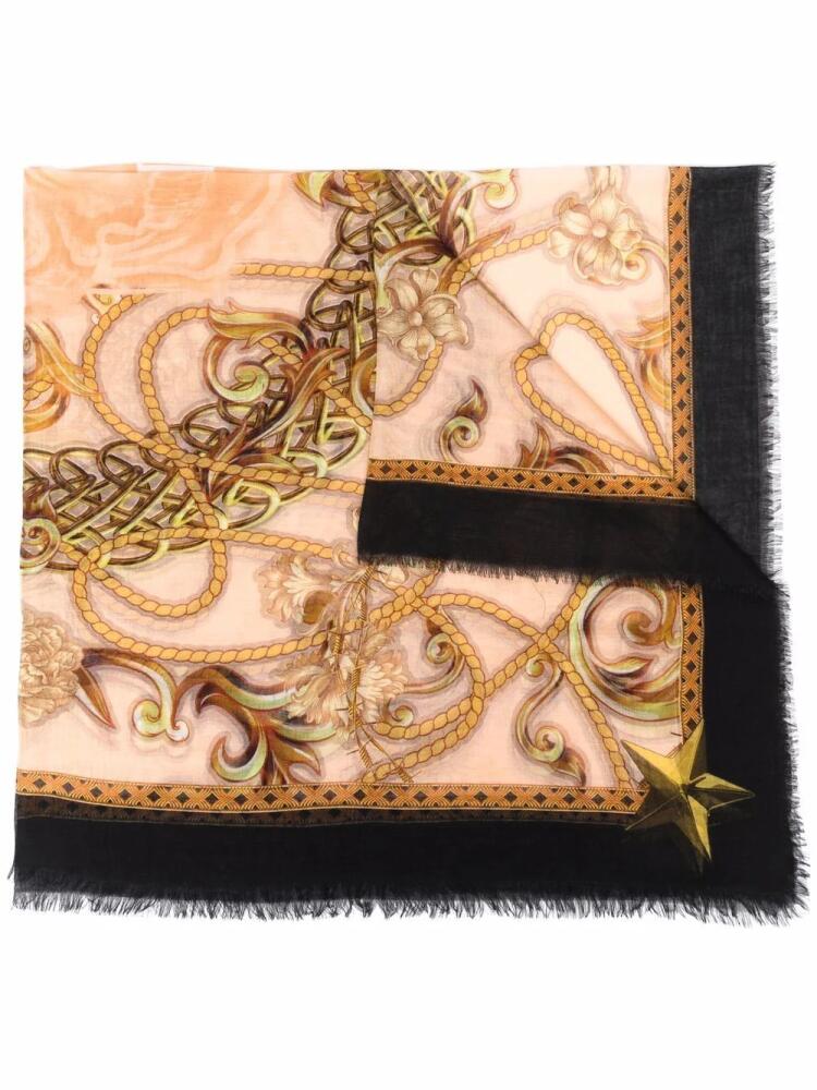 Philipp Plein baroque-print scarf - Neutrals Cover