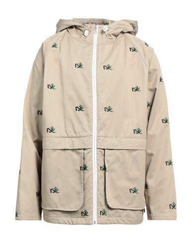 Palm Angels Man Jacket Beige Cotton, Polyester Cover