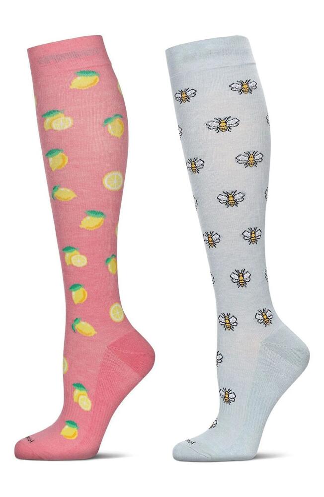 MeMoi Assorted 2-Pack Knee High Compression Socks in Pink Cover