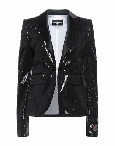 Dsquared2 Woman Blazer Black Polyester, Cotton, Elastane, Silk Cover