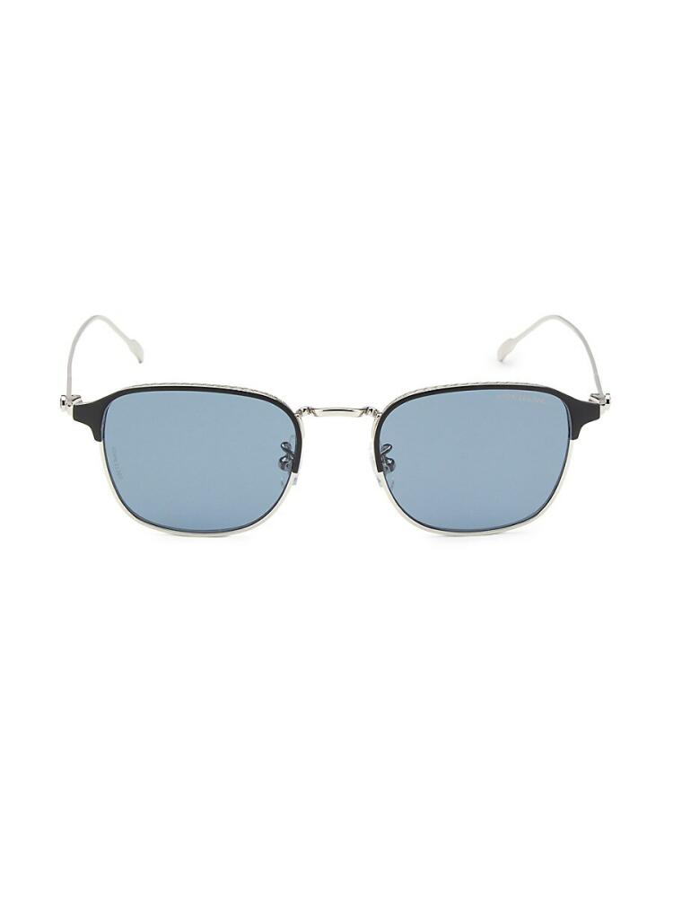 Montblanc Men's 50MM Square Clubmaster Sunglasses - Silver Cover