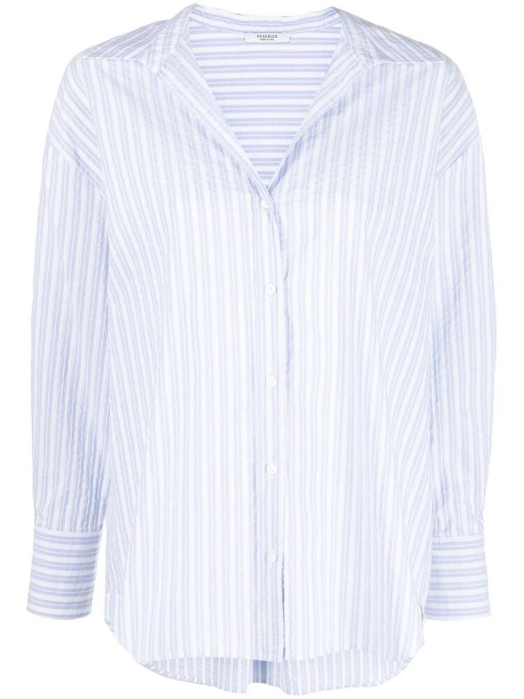 Peserico striped long-sleeve shirt - White Cover