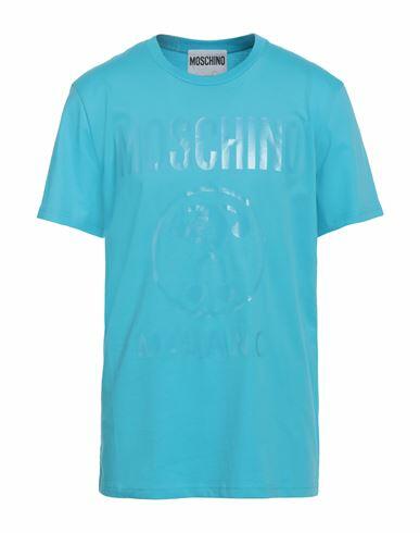 Moschino Man T-shirt Turquoise Cotton Cover