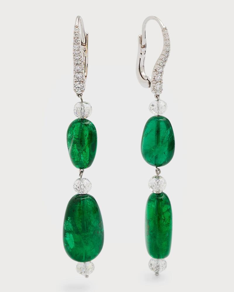 Bayco Platinum Zambian Emerald and Diamond Earrings Cover