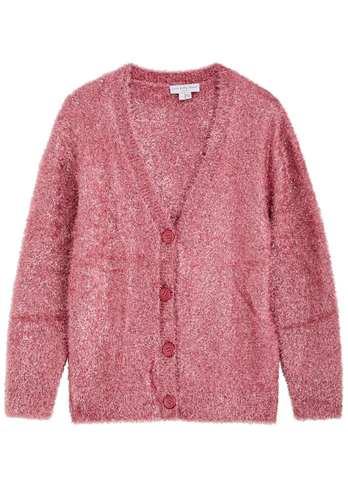 Never Fully Dressed Metallic Tinsel-weave Cardigan - Pink Cover