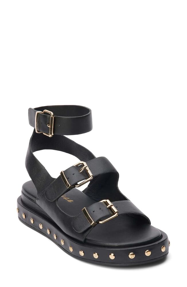 Matisse Platform Sandal in Black Leather Cover