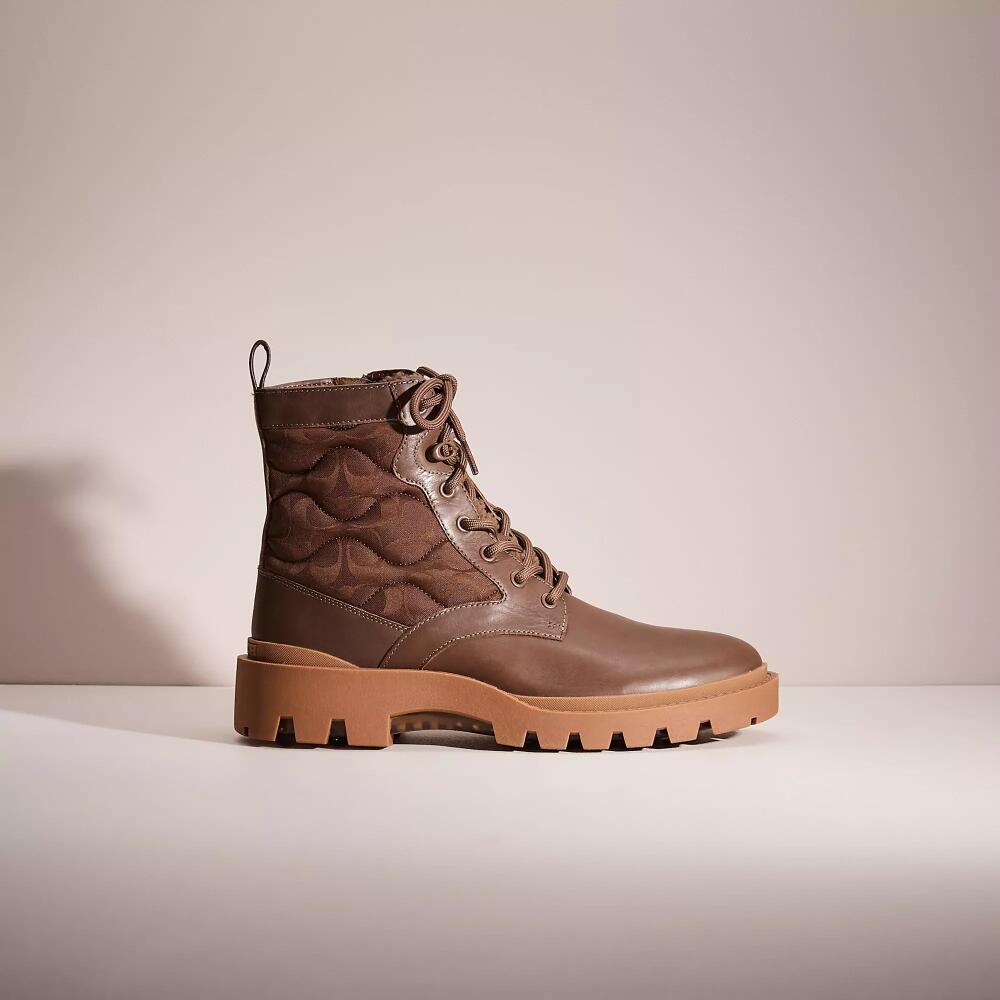 Coach Restored Citysole Lace Up Boot With Shearling And Recycled Polyester Cover