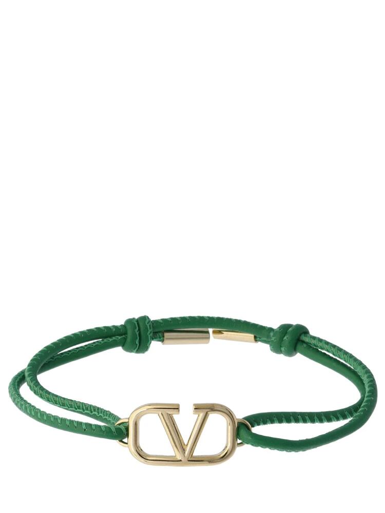 VALENTINO GARAVANI V Logo Leather Sliding Bracelet Cover