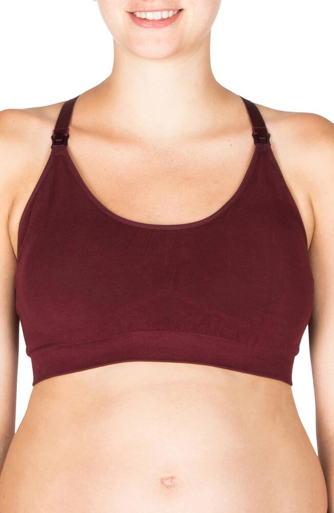 Modern Eternity Seamless Yoga Nursing Bralette in Burgundy Cover