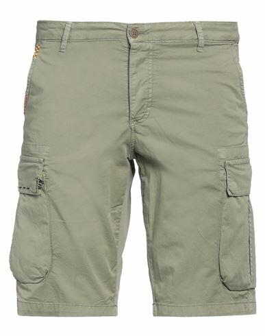 Rar Man Shorts & Bermuda Shorts Military green Cotton, Elastane Cover