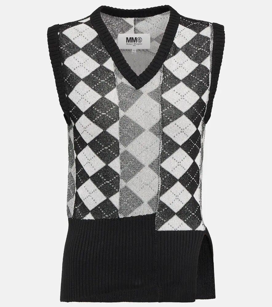 MM6 Maison Margiela Spliced argyle vest Cover