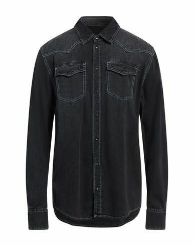 Karl Lagerfeld Man Denim shirt Black Cotton Cover