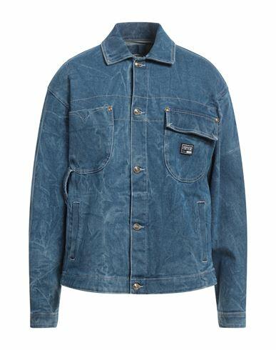 Versace Jeans Couture Man Denim outerwear Blue Cotton, Elastane Cover