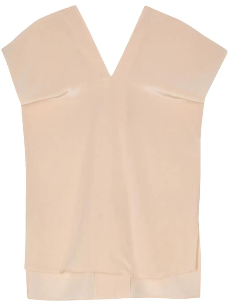 ASPESI V-neck crepe silk blouse - Neutrals Cover