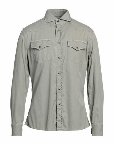 Brunello Cucinelli Man Shirt Military green Cotton Cover