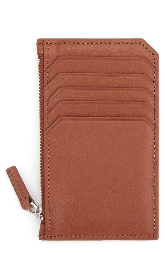 ROYCE New York Zip Leather Card Case in Tan Cover