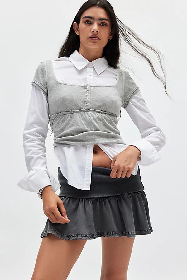 BDG Yelena Foldover Micro Skirt in Dark Grey Cover