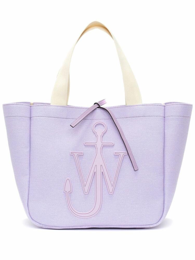 JW Anderson logo-patch canvas tote bag - Purple Cover