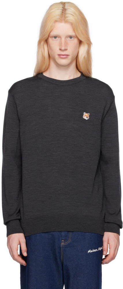 Maison Kitsuné Gray Fox Head Sweater Cover