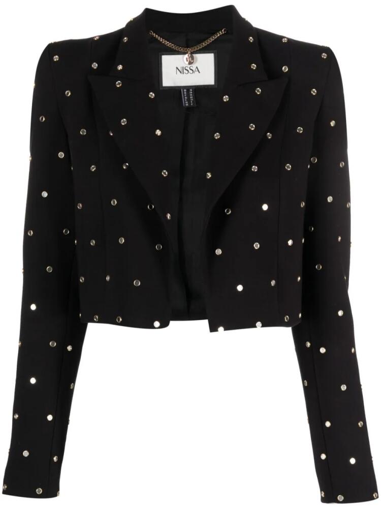 NISSA crystal-embellished cropped blazer - Black Cover