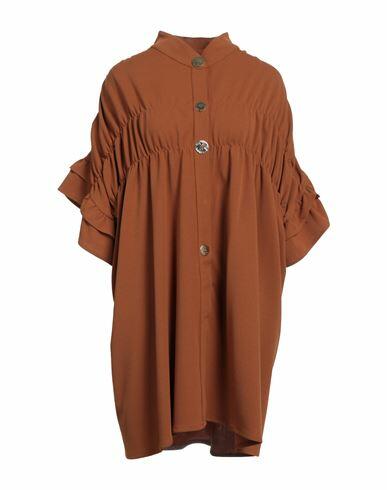 Boutique De La Femme Woman Mini dress Tan Polyester, Elastane Cover