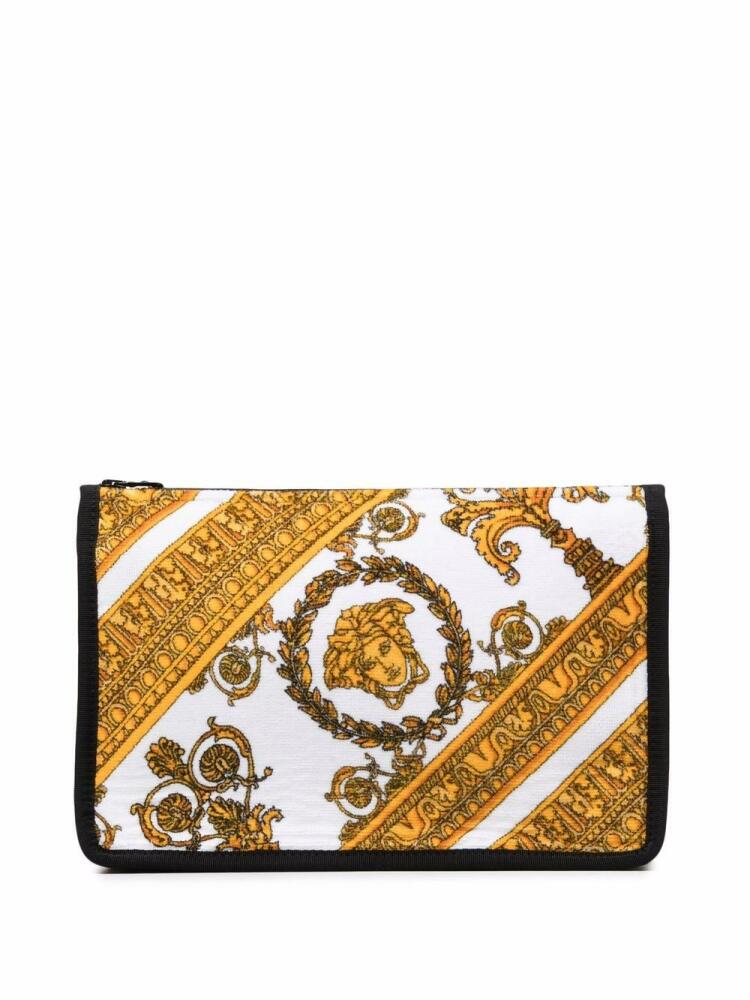 Versace Baroque print wash bag - White Cover