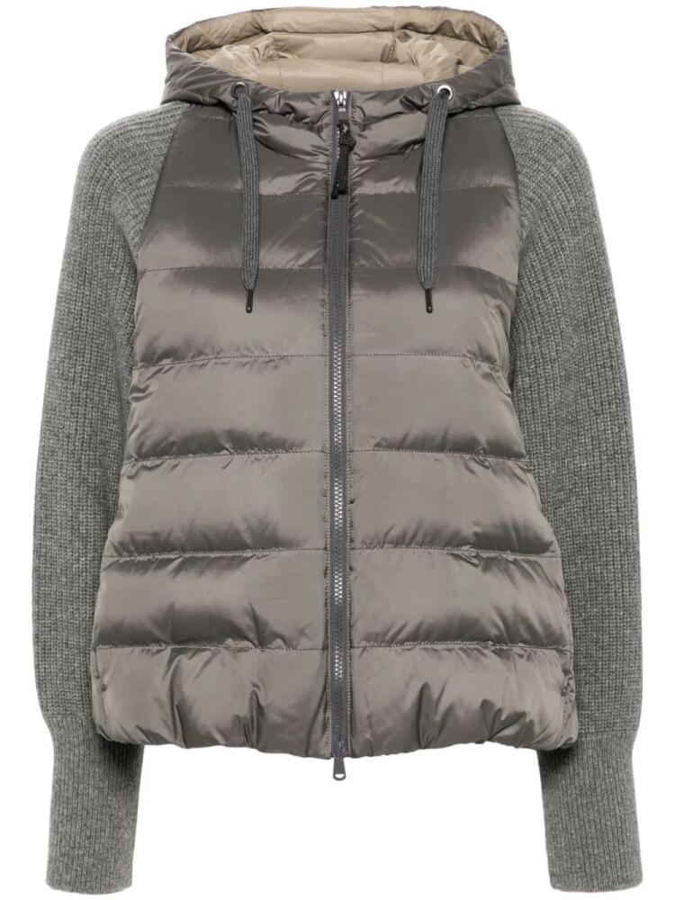 Brunello Cucinelli quilted hooded jacket - Grey Cover