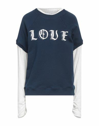 Msgm Woman Sweatshirt Navy blue Cotton Cover