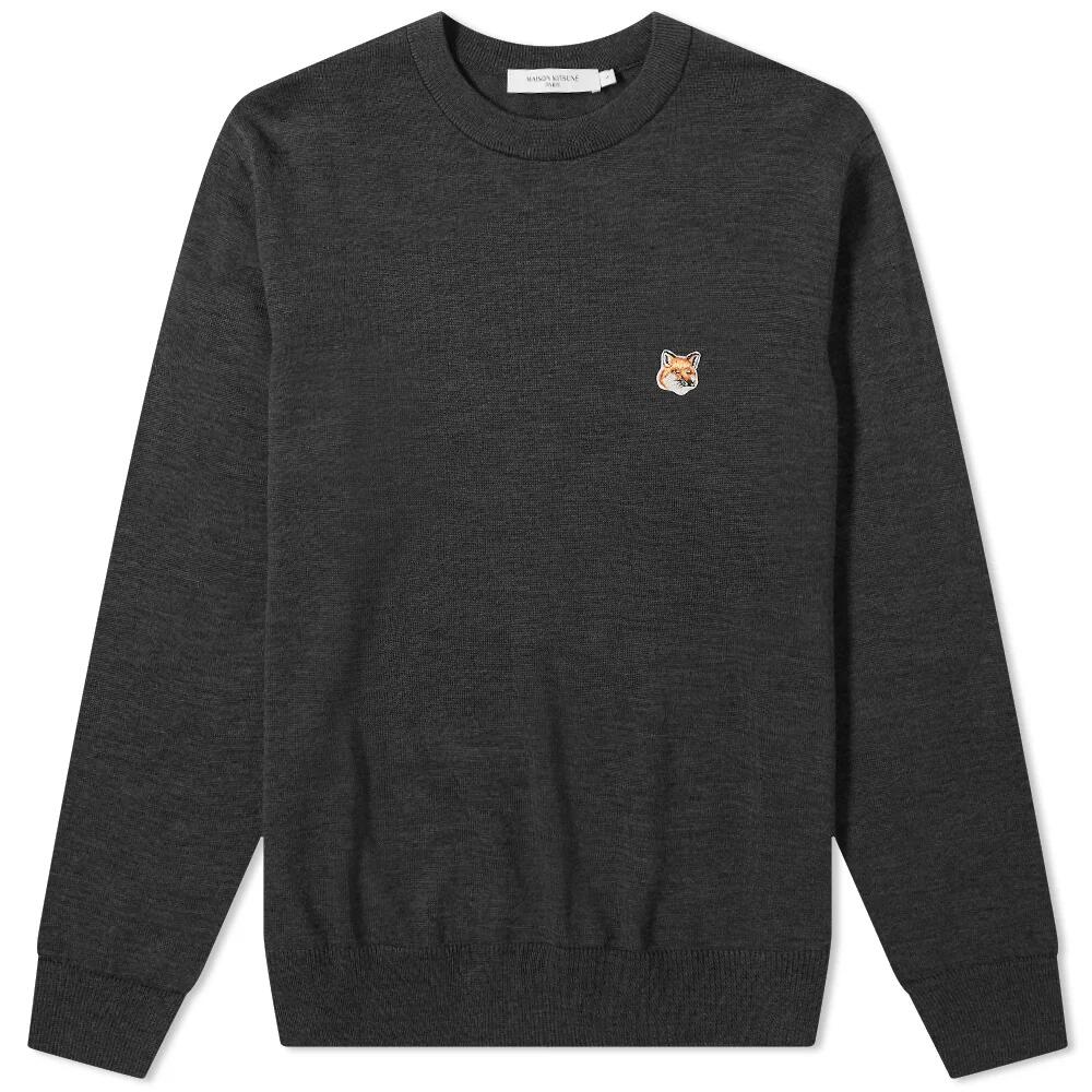 Maison Kitsuné Men's Fox Head Patch Knit in Anthracite Melange Cover