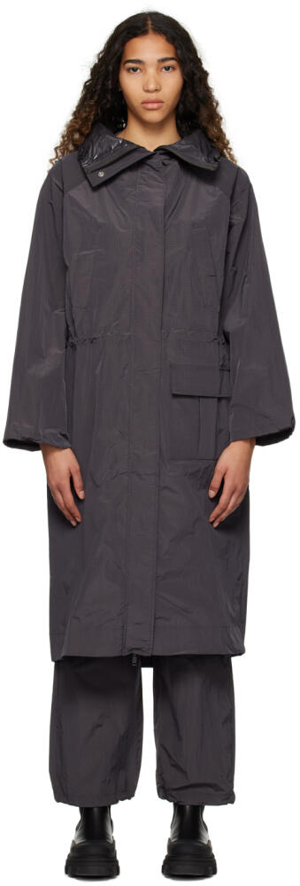 GANNI Gray Parka Coat Cover