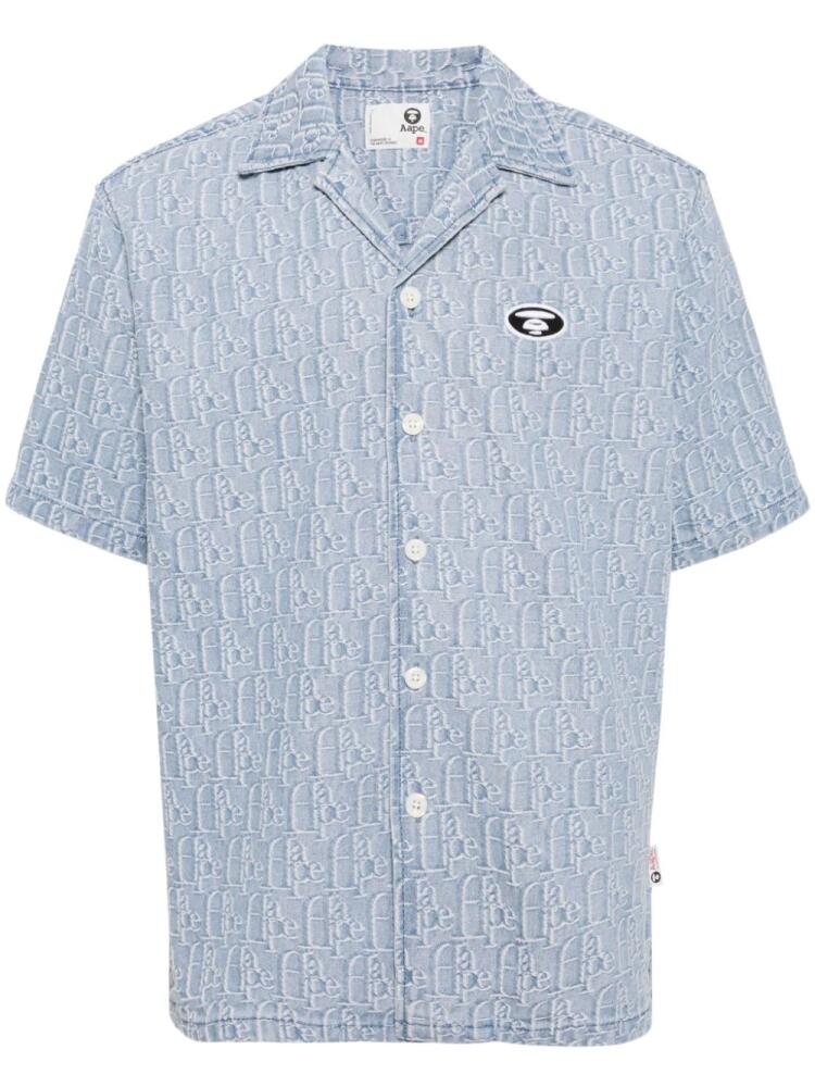 AAPE BY *A BATHING APE® patterned jacquard shirt - Blue Cover