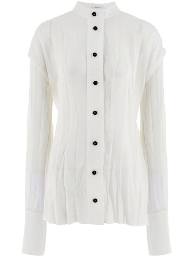 Ferragamo crinkled sheer organza shirt - White Cover