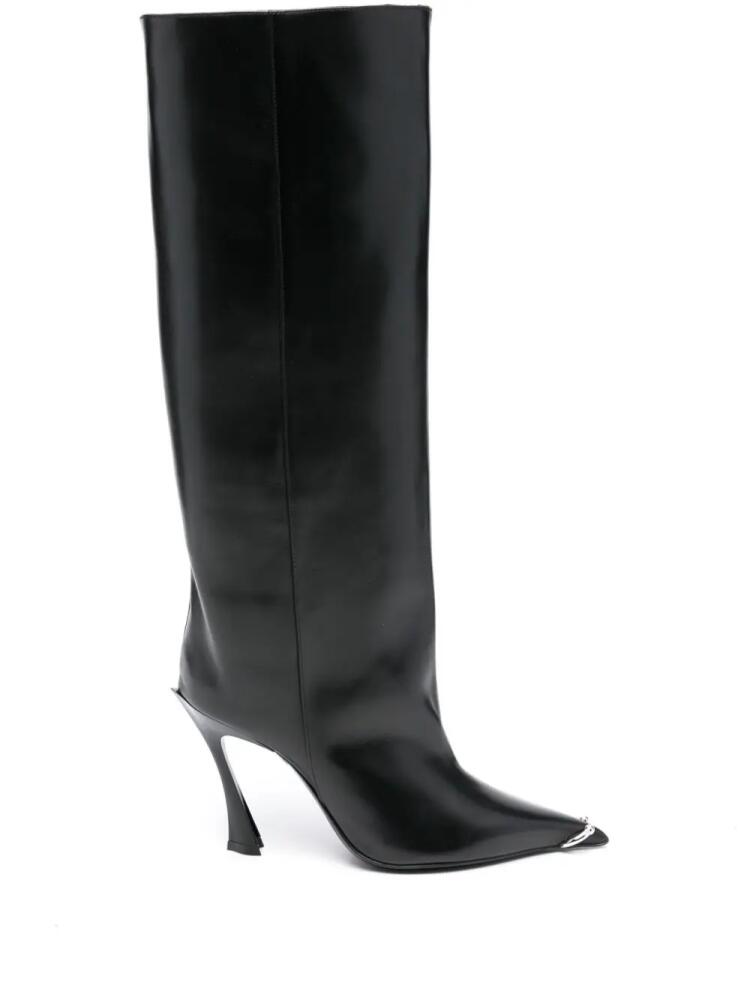 Mugler 95mm piercing-detail boots - Black Cover