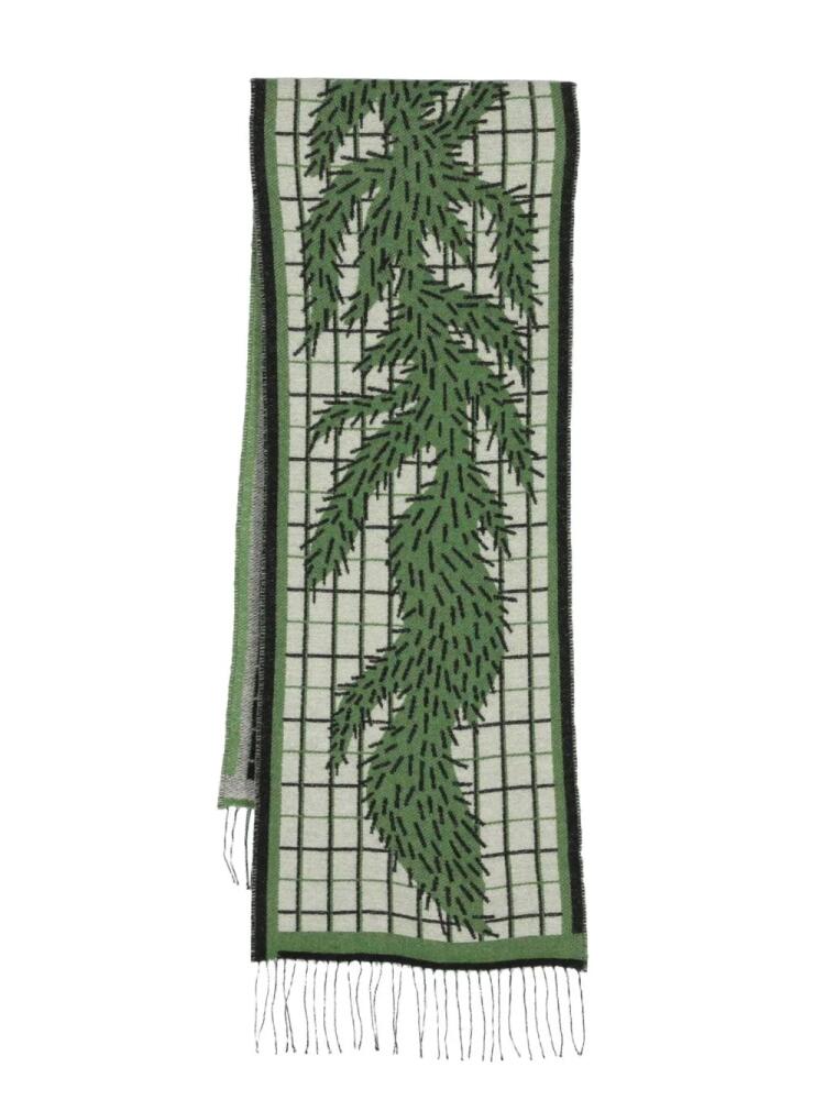 Henrik Vibskov Foxy patterned-intarsia knitted scarf - Green Cover