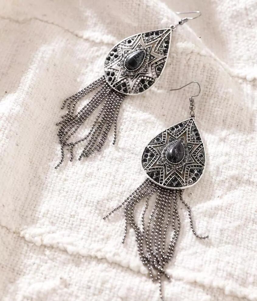 Sterling & Stitch Fringe Teardrop Earring Cover