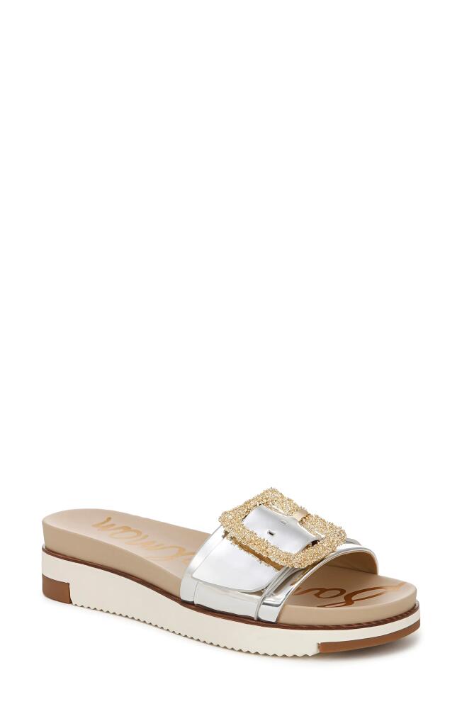 Sam Edelman Ariane Platform Slide Sandal in Soft Silver Cover