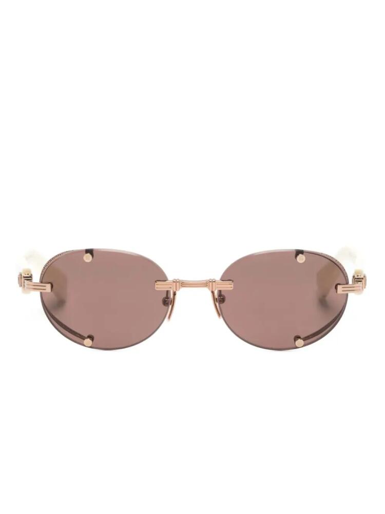 Balmain Eyewear oval-frame tinted sunglasses - Neutrals Cover