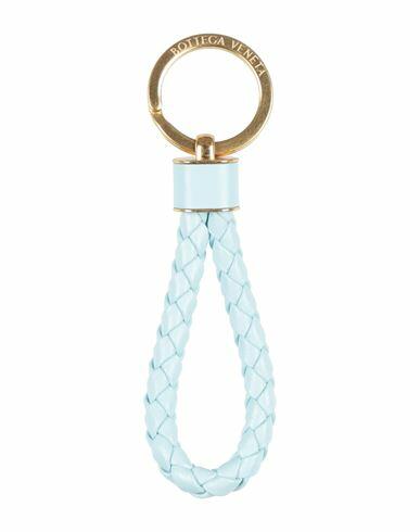 Bottega Veneta Woman Key ring Sky blue Leather, Metal Cover