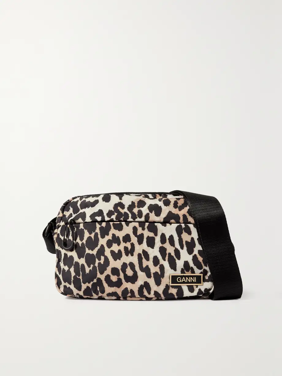 GANNI - + Net Sustain Leopard-print Recycled-shell Shoulder Bag - Animal print Cover