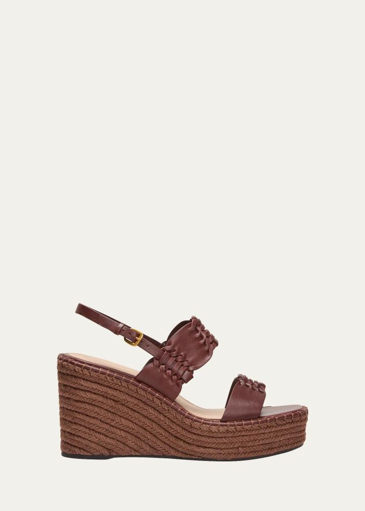 Veronica Beard Riya Woven Leather Wedge Espadrilles Cover